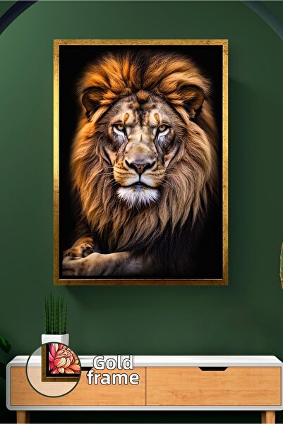 KOSS Dijital Lion Painting Male Lion Portrait Animal Themed Wall Decor Nature...