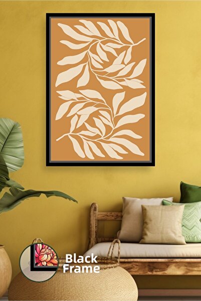 KOSS Dijital Decor de perete boem cu model de frunze bej, ton natural, design...