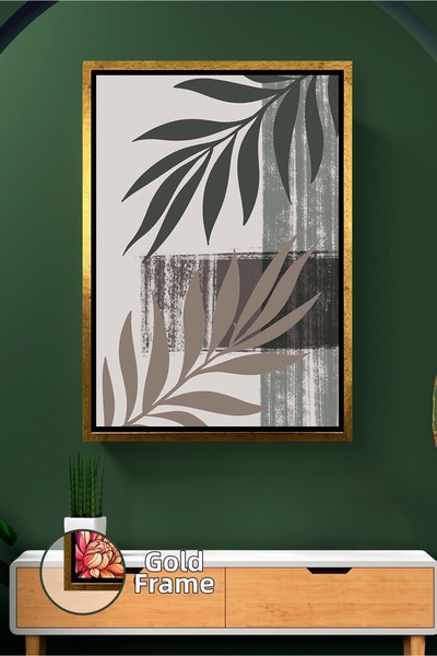 KOSS Dijital Stil boho, model de frunze, tonuri calmate, artă modernă de pere...