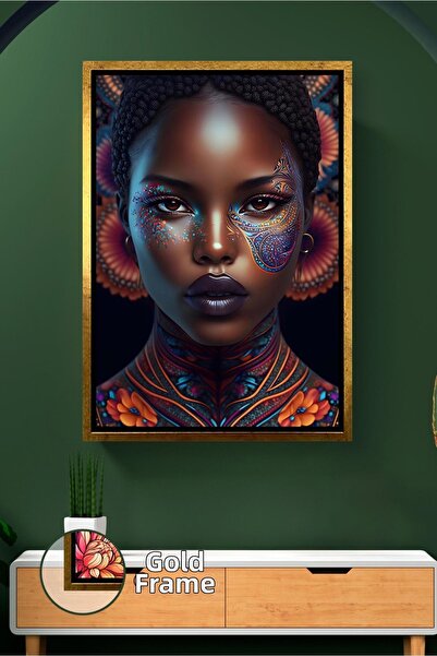 KOSS Dijital Portret de femeie africană cu model, detaliu al feței, figură co...