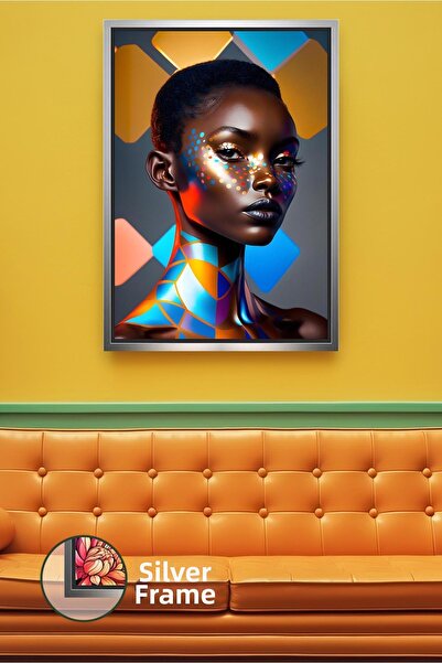 KOSS Dijital Πολύχρωμο πορτρέτο γυναικών με λεπτομέρειες προσώπου Πίνακας σε ...