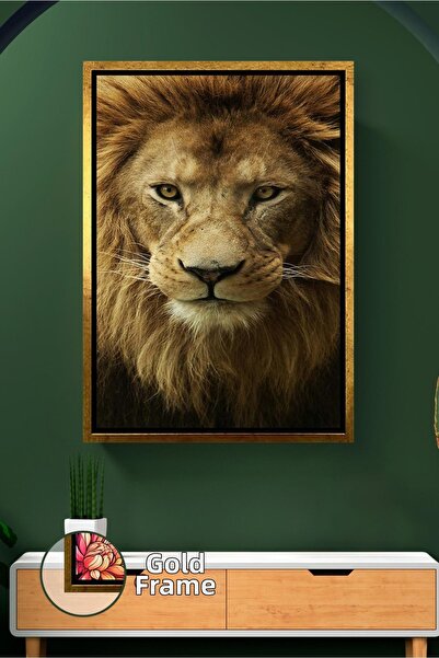 KOSS Dijital Pictură cu leu la plan apropiat Decor cu temă animală cu aspect ...
