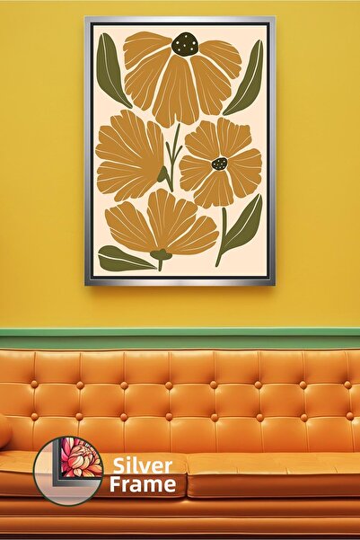 KOSS Dijital Model de flori în tonuri de muștar de inspirație boemă, decor na...