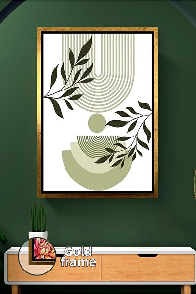 KOSS Dijital Γεωμετρική διακόσμηση τοίχου με λεπτομέρεια φύλλων σε πράσινους ...