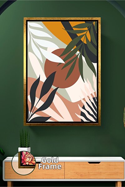 KOSS Dijital Pictură pe pânză înrămată în stil estetic boem, cu forme vegetal...