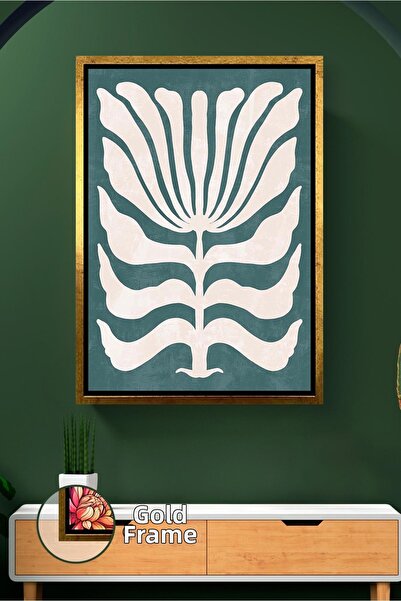 KOSS Dijital Pictură boemă cu flori pe fundal verde, în culori naturale, în s...