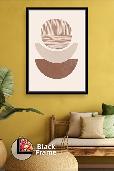 KOSS Dijital Pictură pe pânză în stil boho, în tonuri de pământ, geometrică a...