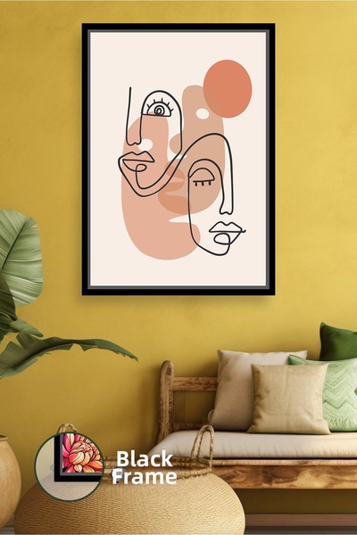 KOSS Dijital Stil boho, linii abstrakte ale feței, tonuri naturale, artă mode...