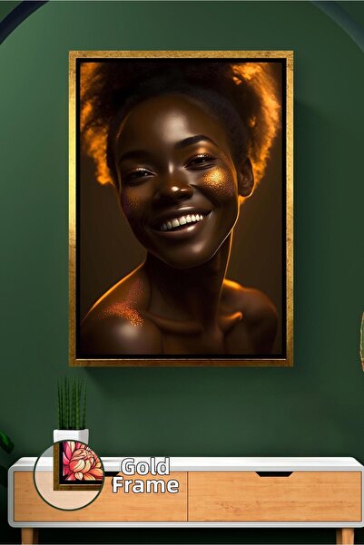 KOSS Dijital Портрет на усмихната жена за стена за жилищни пространства с топ...