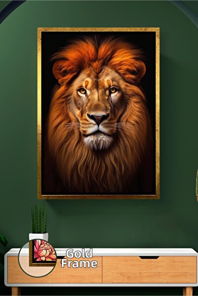 KOSS Dijital Decor de perete cu leu, decor puternic pentru bărbați, cu temati...