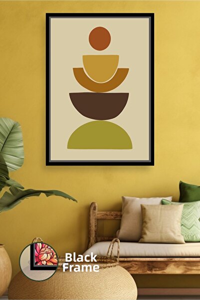 KOSS Dijital Διακόσμηση τοίχου με καμβά με κορνίζα σε μποέμικο στυλ με ισορρο...