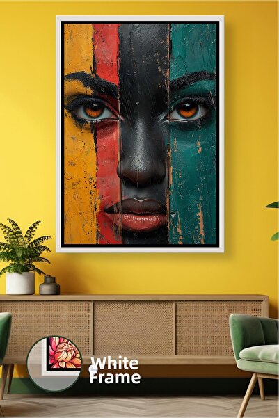 KOSS Dijital Αφρο γυναικείο πορτρέτο προσώπου Μοντέρνα διακόσμηση τοίχου Πίνα...