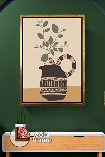 KOSS Dijital Decor de perete boem cu model etnic de vază și figuri de frunze,...