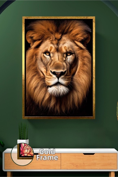 KOSS Dijital Pictură cu leu, cu fața de leu pentru bărbați, decor de perete c...
