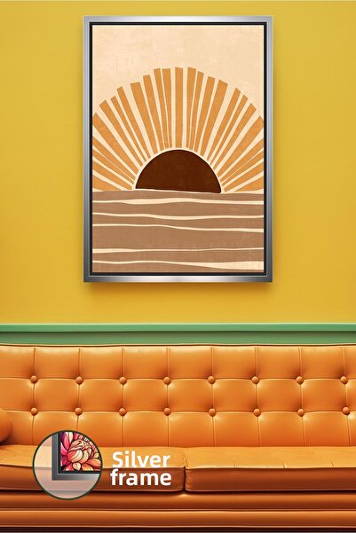 KOSS Dijital Pictură pe pânză înrămată cu temă Boho Sunrise, care oferă o atm...