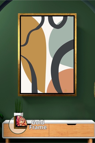 KOSS Dijital Tablou de pânză cu model geometric Tablou de pânză cu cadru cu d...