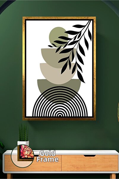 KOSS Dijital Decor modern de perete în tonuri verzi cu detalii de crengă de m...