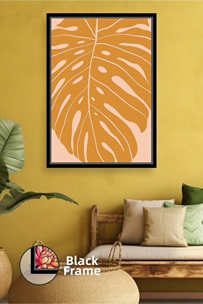 KOSS Dijital Pictură pe pânză înrămată cu model de frunze tropicale în tonuri...