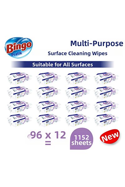 Bingo منشفة تنظيف الأسطح كبيرة الحجم برائحة اللافندر 96×12 (1152 ورقة)