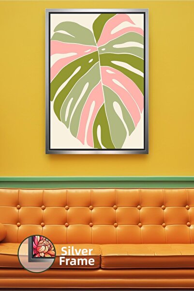 KOSS Dijital Model de frunze tropicale în tonuri de roz pudrat și verde măsli...