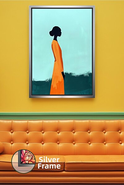 KOSS Dijital Αφρικανή γυναίκα σε πορτοκαλί φόρεμα Σιλουέτα Ελάχιστη εικόνα το...