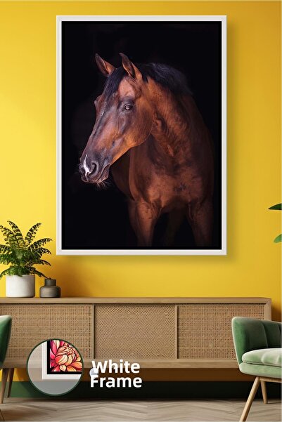 KOSS Dijital Pictură pe pânză cu portret de cal maro, cu tema putere naturală...