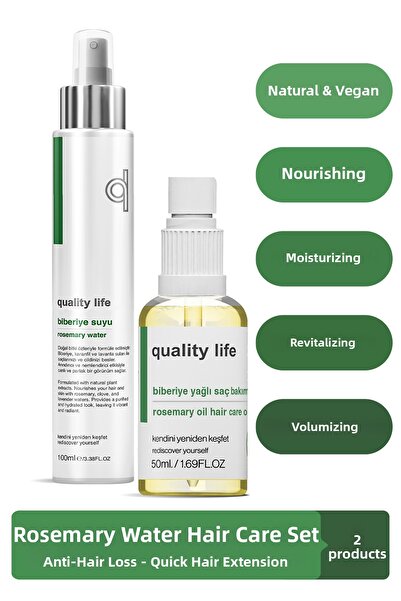 Quality Life Anti-Hair Loss Rosemary Water and Oil Hair and Skin Care Tonic Set 100+50 ml