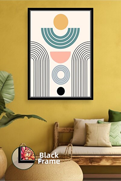 KOSS Dijital Decor de perete cu model geometric abstract, stil boho, modern, ...