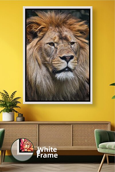 KOSS Dijital Figurină de leu cu vedere laterală în tonuri naturale, decor put...