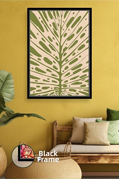 KOSS Dijital Decor de perete boho cu model de frunze de Monstera, pictură pe ...