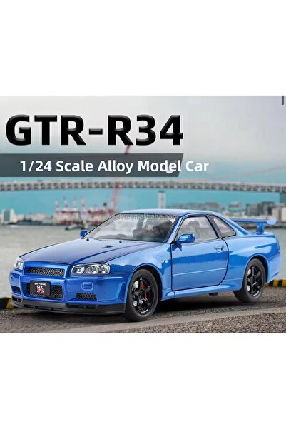 scntoys Nissan Skyline Gtr R34 1:24 Scale Diecast Model Car Openable Doors Nis San Gtr Model Blue