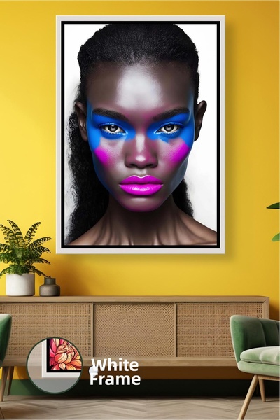 KOSS Dijital Portret de femeie în culori vibrante, pictură modernă pe pânză, ...