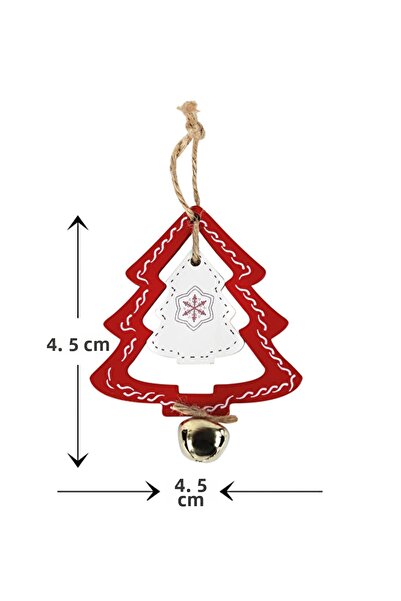 MATMEL زينة خشبية حمراء من خشب الصنوبر من أسرسان والدرن 4.5 سم*4.5 سم