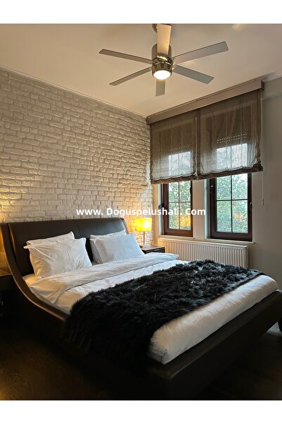 Doğuş Peluş Halı سجادة سرير من القطيفة السوداء ذات الملمس الناعم