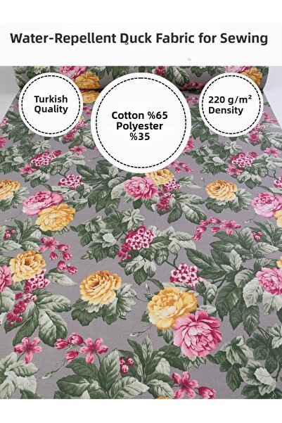 FabricMarket Țesătură de rață hidrofugă cu model |   65% bumbac 35% poliester...