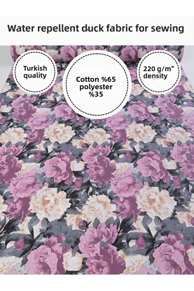 FabricMarket Țesătură de rață hidrofugă cu model |   65% bumbac 35% poliester...