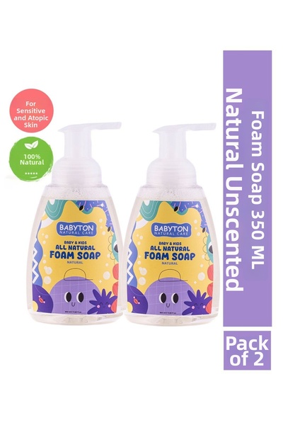 BABYTON Natural Unscented Foam Soap Set of 2 350 ml