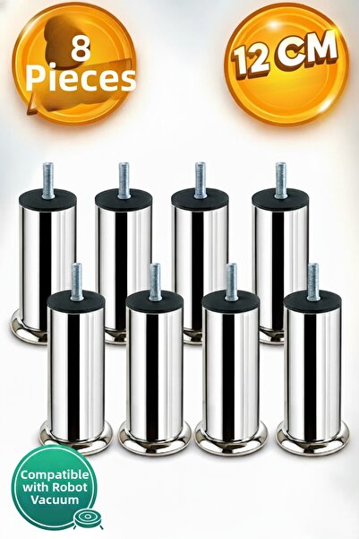 yuenze أرجل أثاث للأريكة والكنبة، مترية دقيقة 8 مم 12 سم، 8 قطع (انتبه إلى مق...