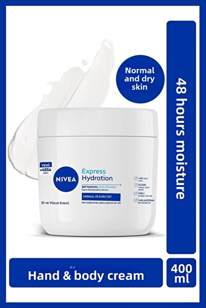 NIVEA كريم الترطيب المكثف من نيفيا - العناية باليدين والجسم، ترطيب لمدة 48 سا...