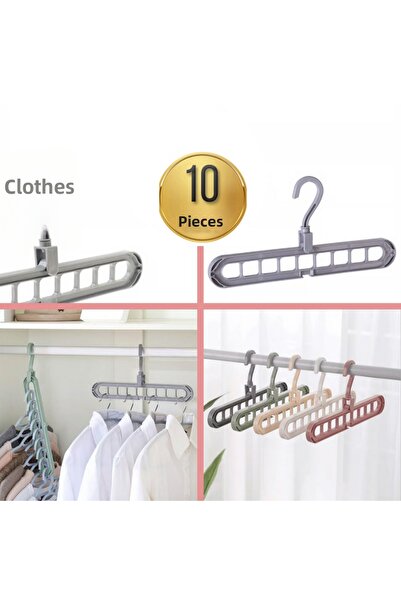 HerŞey Marketing 10 bucăți de cuier magic cu 9 compartimente pentru haine, ca...