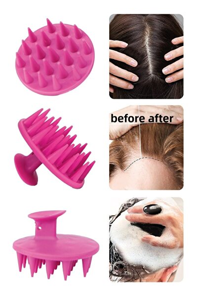 ATA HOME 2Pcs Soft Silicone Tip Scalp Massage Comb Tool Shower Hair Washing Comb Brush