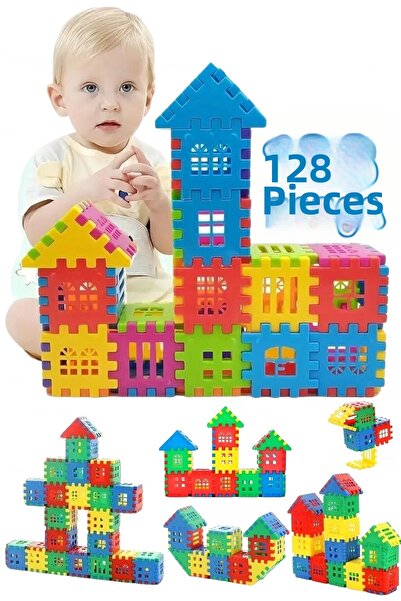 Rovexa 128 Pieces Building Toy Puzzle Block 3D Developing Design Ability Fun ...