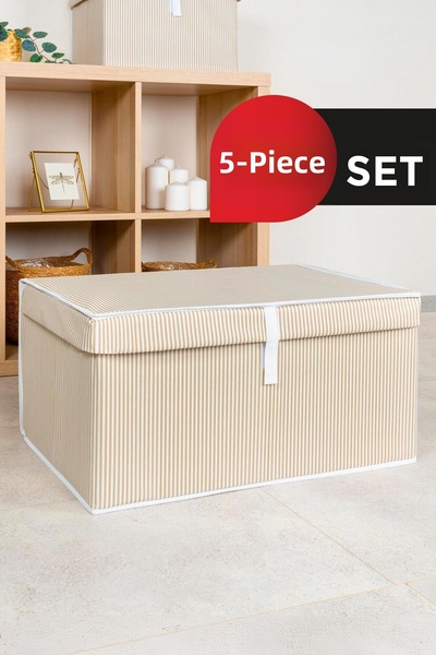 ALAS 5 Brown Mega Storage Box with Lid - Multi-Purpose, 60X40X30 Brown
