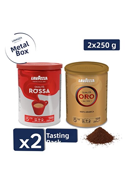 LavAzza علبة قهوة مفلترة من كواليتا أورو + كواليتا روسا (250 جرام) عبوة من قط...