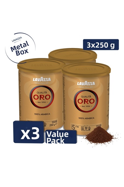 LavAzza علبة قهوة كواليتا أورو 100% أرابيكا مفلترة |   حزمة ثلاثية متعددة الم...