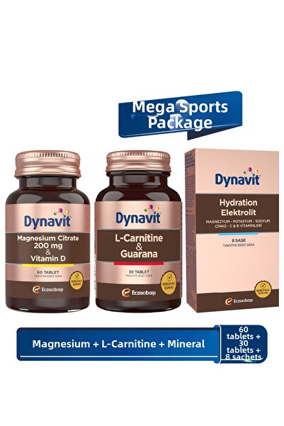 Dynavit Magnesium Citrate 200 Mg & L-Carnitine Guarana & Hydration Electrolyt...