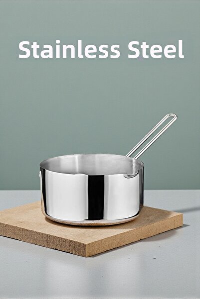 Evse Mutfak Sanatı وعاء حليب فولاذي، وعاء صلصة، قدر لسلق البيض 14 سم