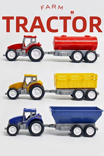 viyol marketim 3-Piece Toy Tractor Set – Farm Vehicles with Trailer Farm Series