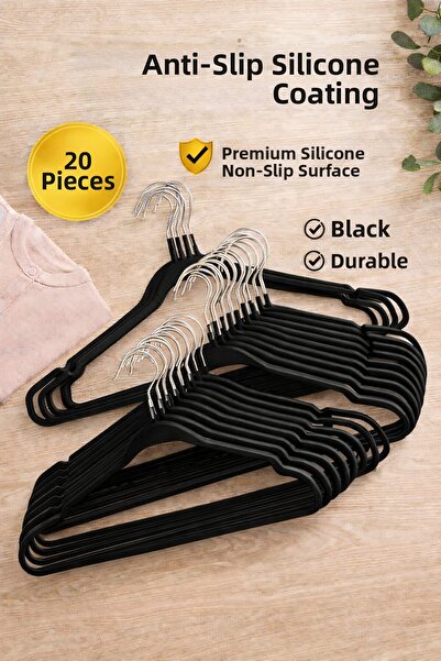 ARVALE 20 τεμάχια αντιολισθητικές κρεμάστρες ρούχων με επίστρωση σιλικόνης γι...