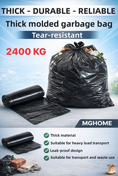 VENON 💜 كيس قمامة صناعي ثقيل لنقل البضائع، سميك ومتين، سعة 2400 كجم، أسود، ح...
